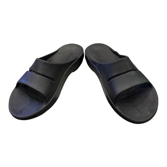 OOFOS OOahh Men’s Black Slide Recovery Sandals Slides Slip on 12 main image 8